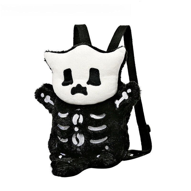 32CM Skeleton Plush Backpack Cute Skull Pillow Stuffed Animal Ghost Face Bag For Halloween Party Decor