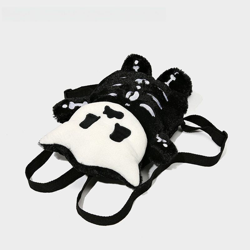32CM Skeleton Plush Backpack Cute Skull Pillow Stuffed Animal Ghost Face Bag For Halloween Party Decor