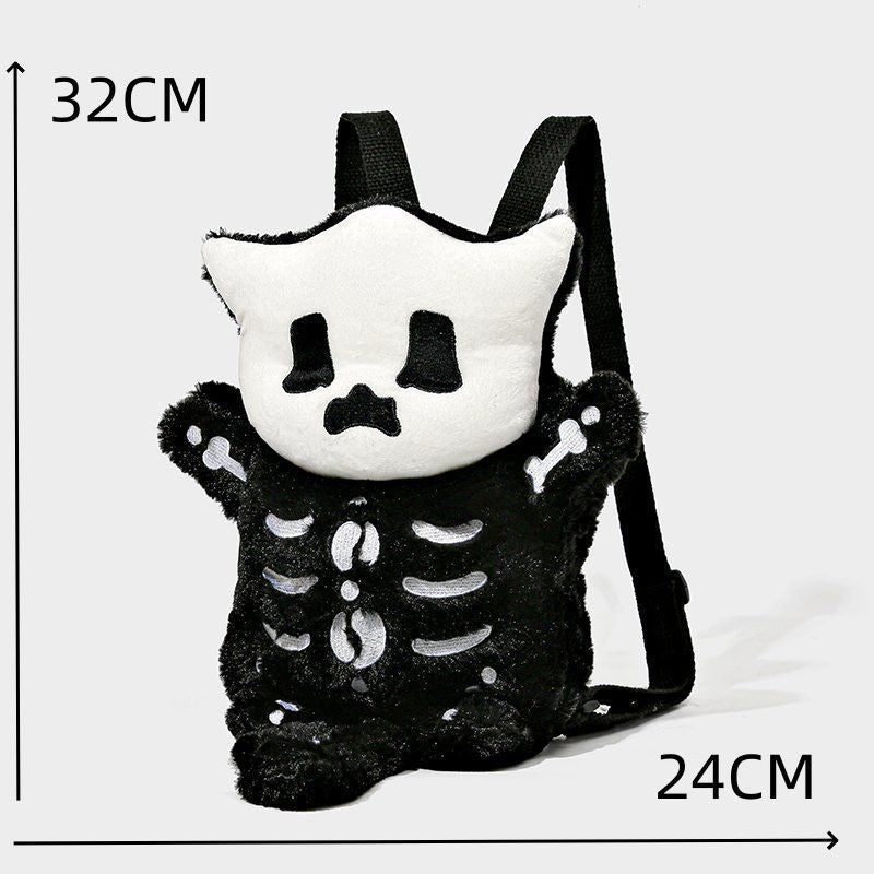 32CM Skeleton Plush Backpack Cute Skull Pillow Stuffed Animal Ghost Face Bag For Halloween Party Decor