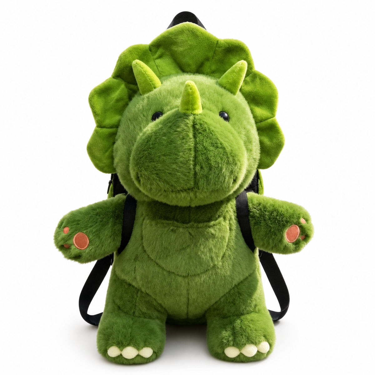 35CM Green Triceratops Plush Crossbody Bag Stuffed Animal Backpack Kawaii Bag Halloween Christmas Gift For Adult Kids