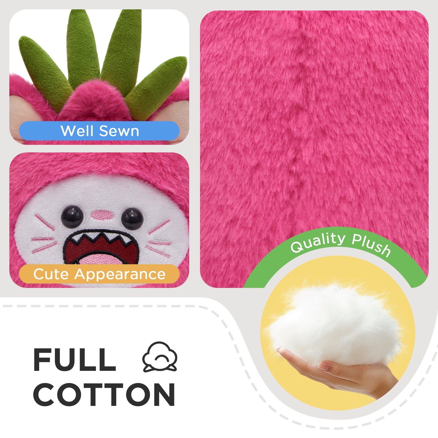 35CM OLAOLA Dragon Fruit Cat Pitaya Kitty Original Plush Toys Soft Stuffed Dolls Animals Plushies Birthday Gift