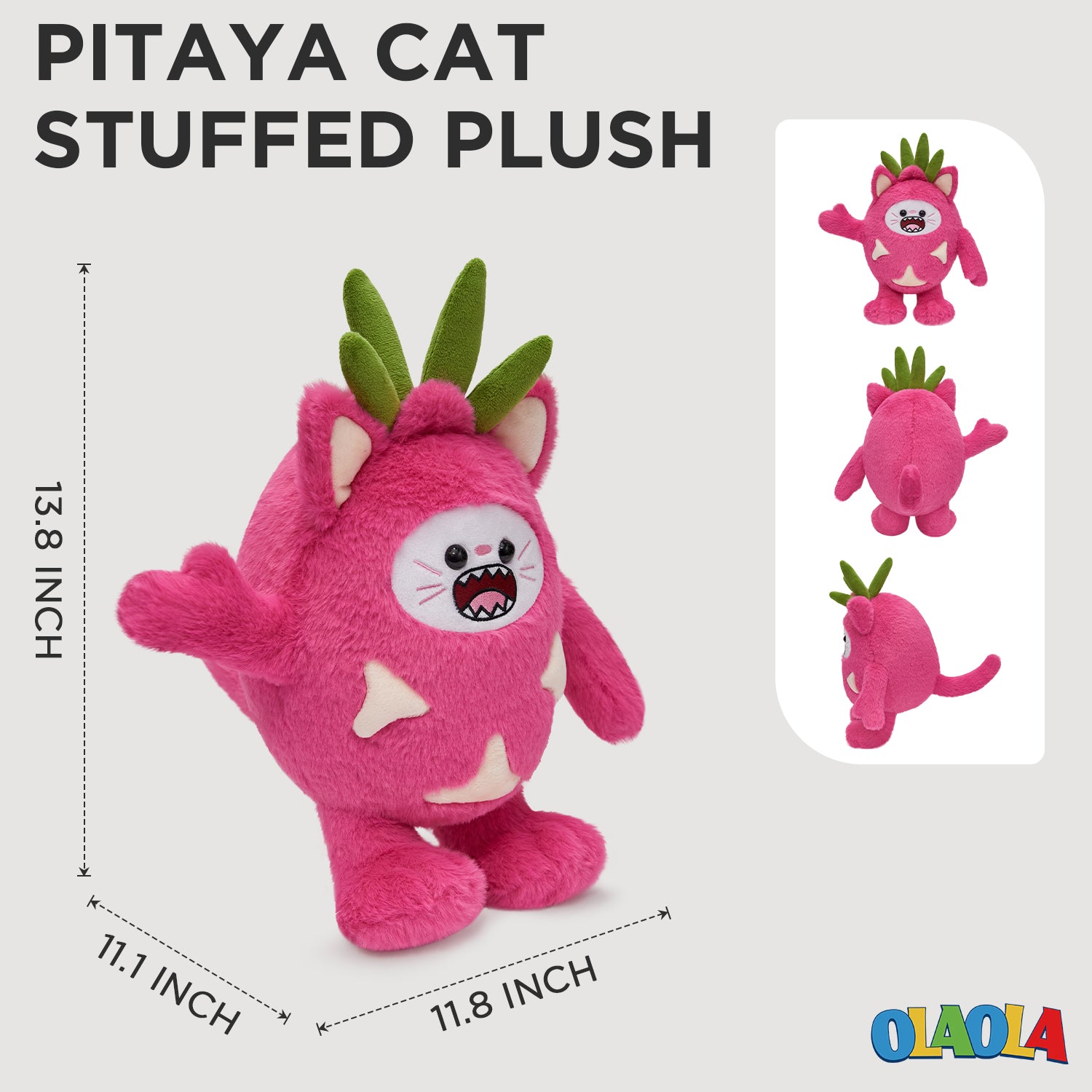 35CM OLAOLA Dragon Fruit Cat Pitaya Kitty Original Plush Toys Soft Stuffed Dolls Animals Plushies Birthday Gift