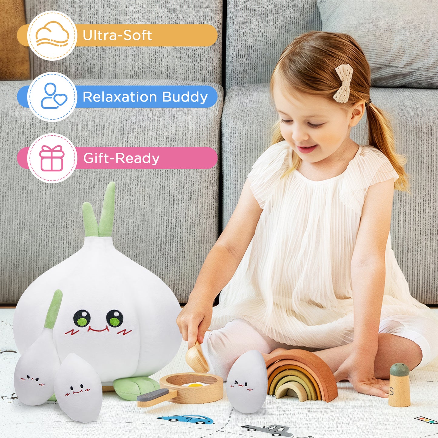 35CM OLAOLA Garlic Original Plush Toys Soft Stuffed Animals Dolls Plushies Birthday Halloween Gift