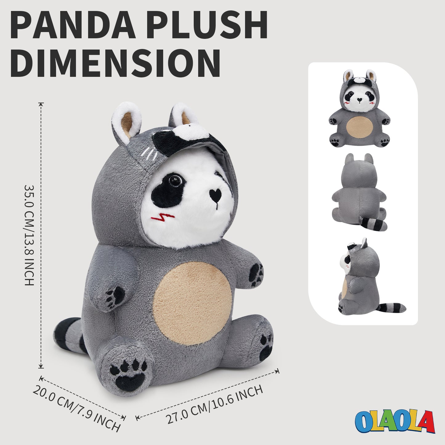 35CM OLAOLA Original Cute Panda Raccoon Pajamas Dolls Soft Stuffed Dolls Animals Plush Toys Plushies Birthday Gift