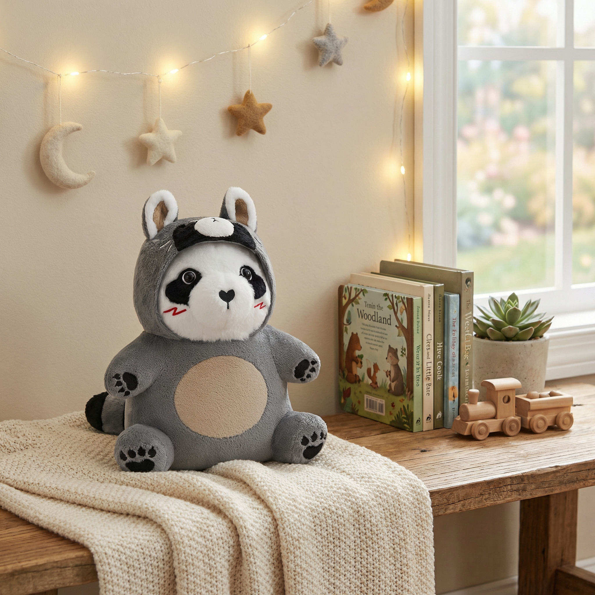 35CM OLAOLA Original Cute Panda Raccoon Pajamas Dolls Soft Stuffed Dolls Animals Plush Toys Plushies Birthday Gift