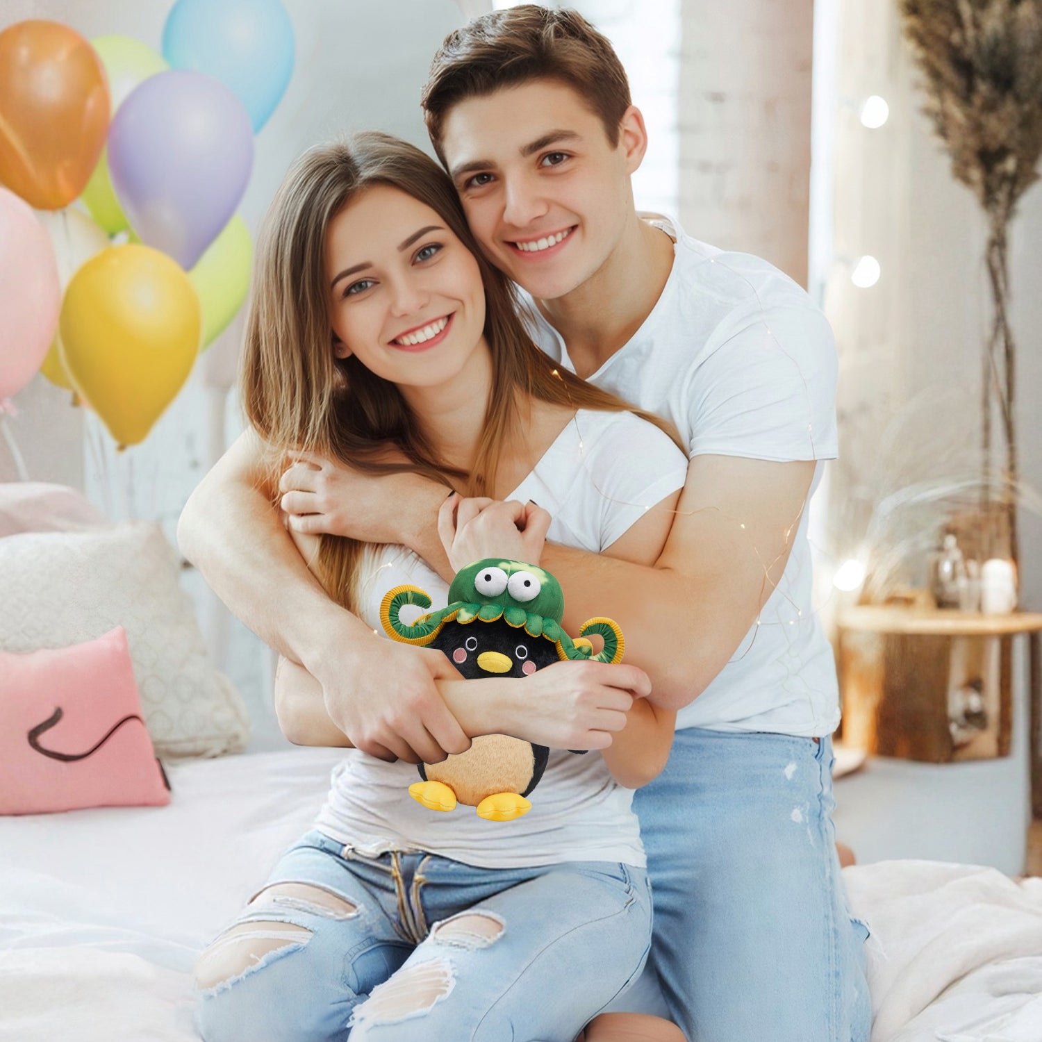 35CM OLAOLA Penguin Octopus Cosplay Plush Toys Cartoon Soft Stuffed Dolls Mascot Birthday Xmas Gift