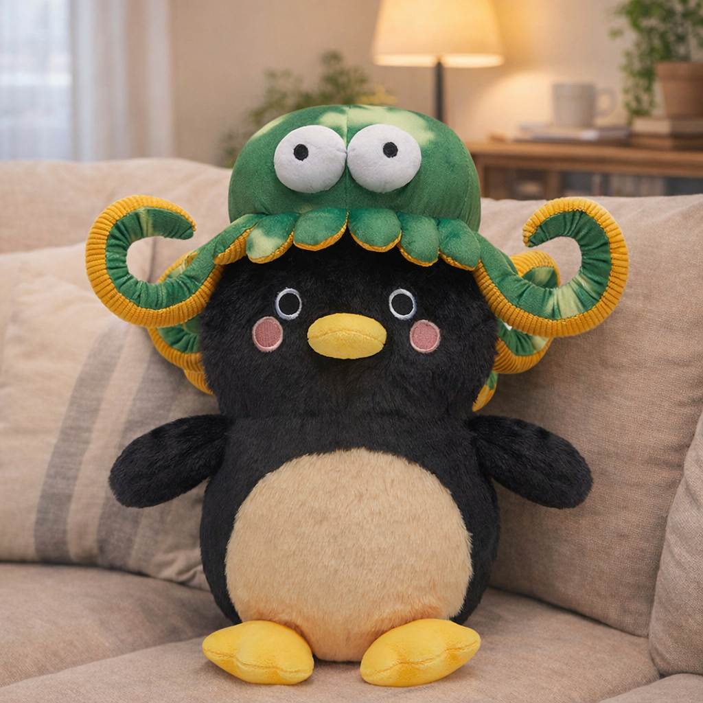 35CM OLAOLA Penguin Octopus Cosplay Plush Toys Cartoon Soft Stuffed Dolls Mascot Birthday Xmas Gift