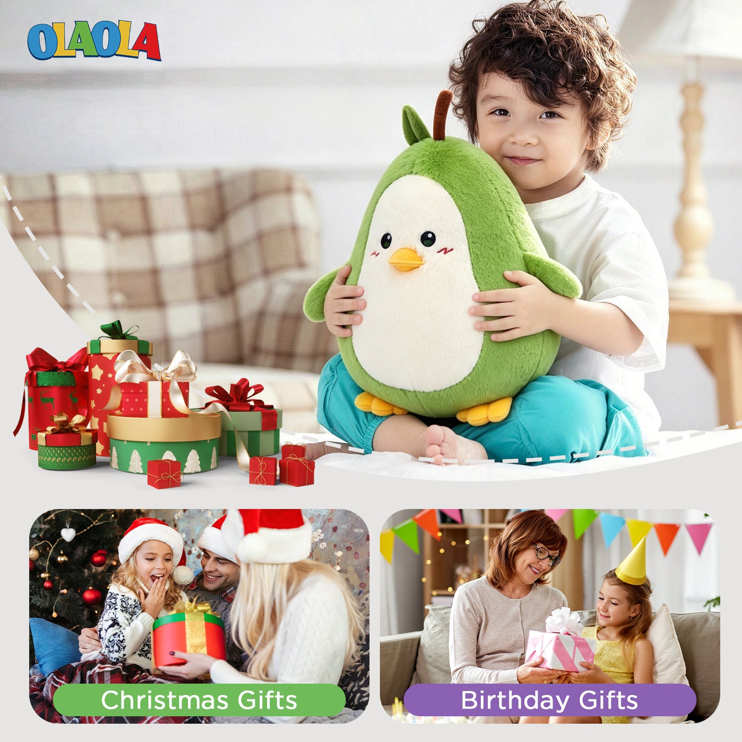 36CM OLAOLA Penguin Pear Cute Stuffed Animals Plush Toy Soft Doll Pillow Plushies For Kids Adults Birthday Gift