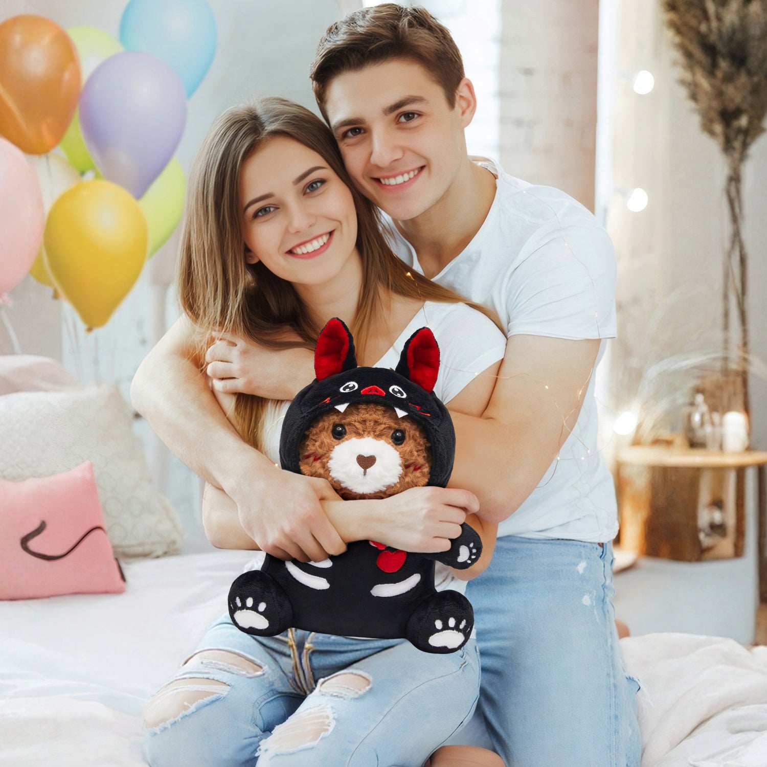 37CM OLAOLA Original Cute Bear Bat Pajamas Plushies Soft Stuffed Dolls Animals Toys Halloween Birthday Gift