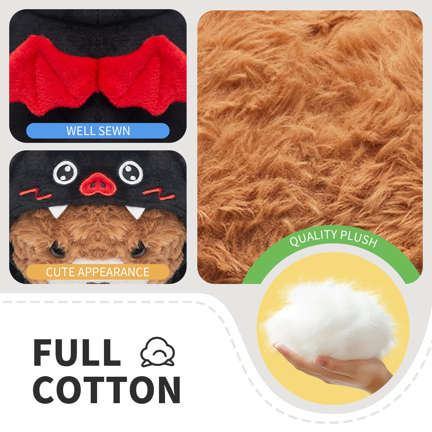 37CM OLAOLA Original Cute Bear Bat Pajamas Plushies Soft Stuffed Dolls Animals Toys Halloween Birthday Gift