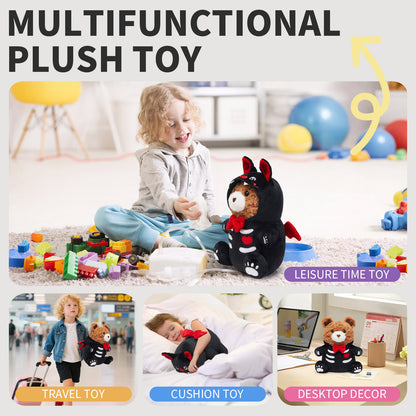 37CM OLAOLA Original Cute Bear Bat Pajamas Plushies Soft Stuffed Dolls Animals Toys Halloween Birthday Gift