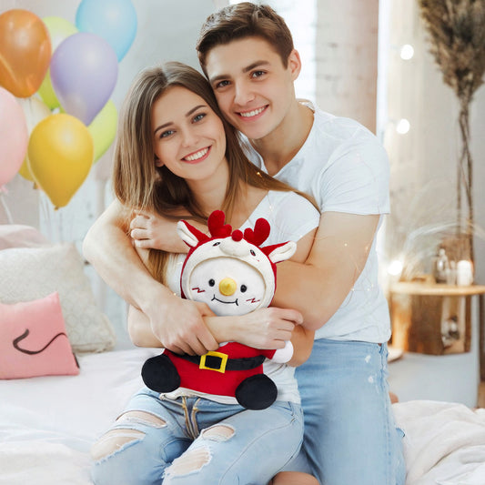 38CM OLAOLA Snowman With Reindeer Suit Plush Toys Plushies Soft Stuffed Dolls Animals Toys Christmas Birthday Gift