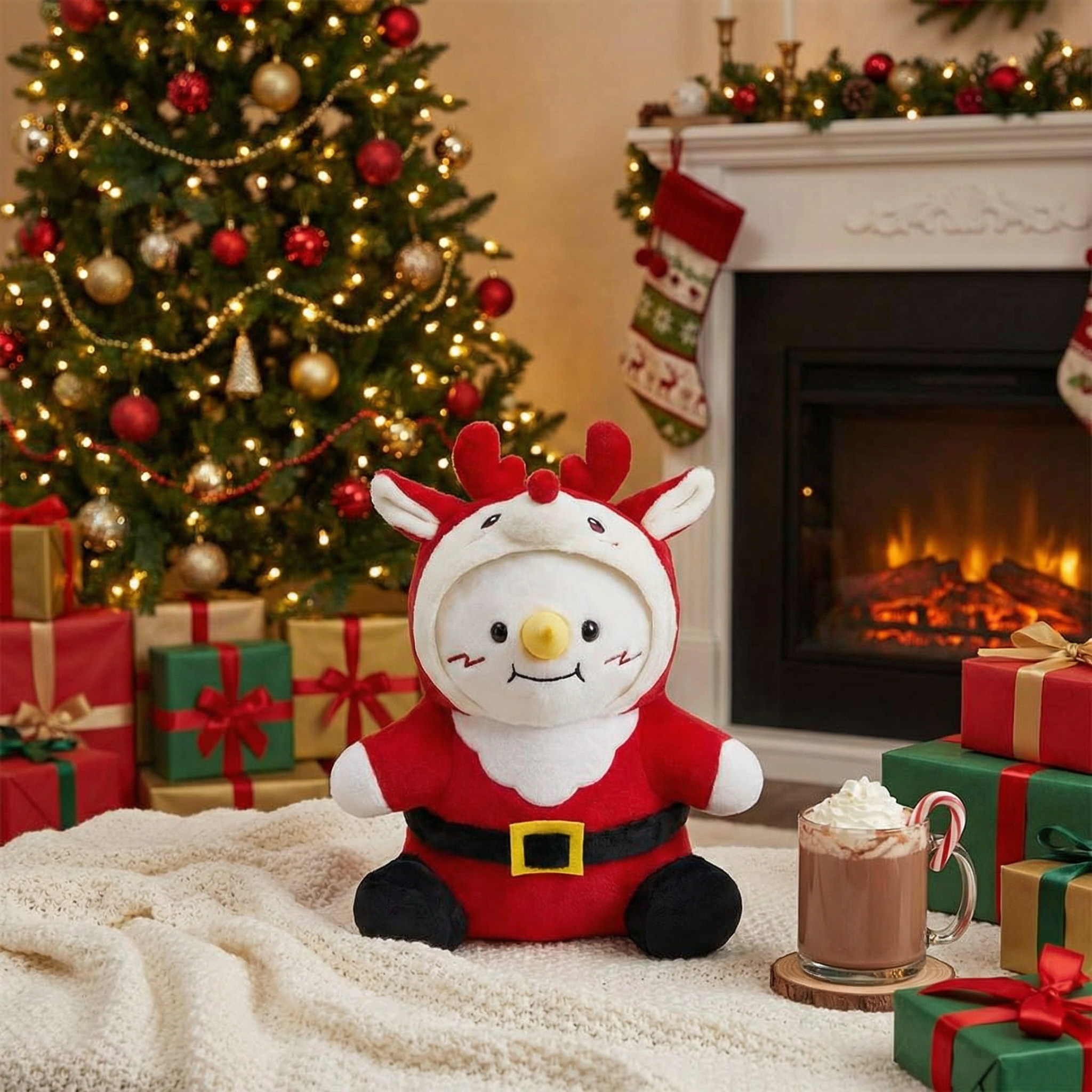 38CM OLAOLA Snowman With Reindeer Suit Plush Toys Plushies Soft Stuffed Dolls Animals Toys Christmas Birthday Gift