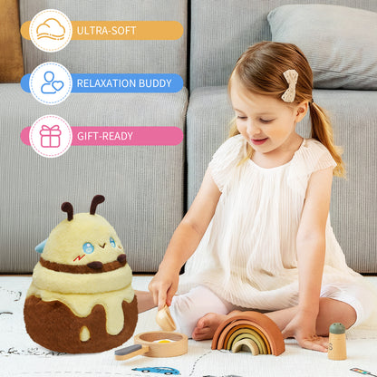 30CM OLAOLA Original Cute Honey Jar Bees Dolls Soft Stuffed Dolls Animals Food Plush Toys Plushies Birthday Gift