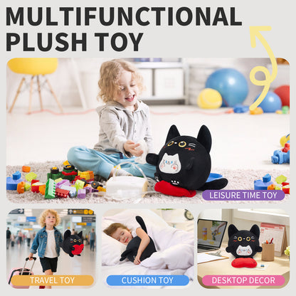 27CM OLAOLA Original Cute Black Cat Heart Dolls Soft Stuffed Dolls Animals Plush Toys Valentine Plushies Birthday Gift