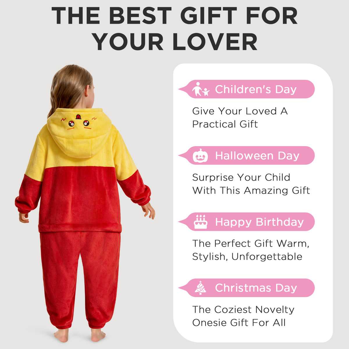 OLAOLA Kids French Fries Jumpsuit Children Pajamas Costume Soft Cozy Flannel Onesie Halloween Cosplay Costume