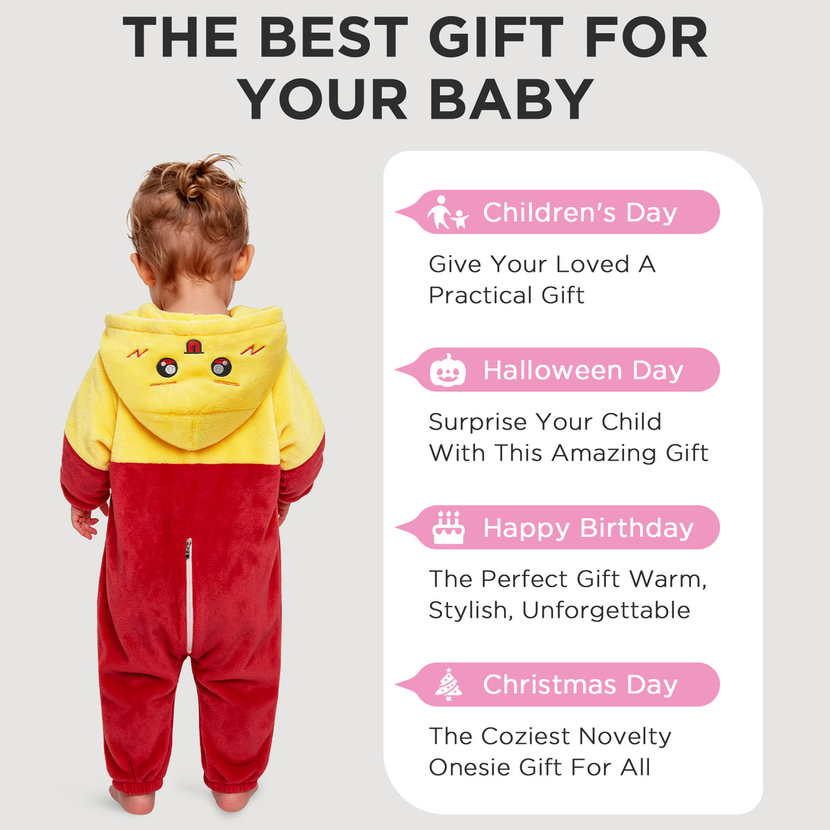OLAOLA Baby French Fries Jumpsuit Unisex Toddler Costume Soft Cozy Flannel Onesie Halloween Cosplay Romper