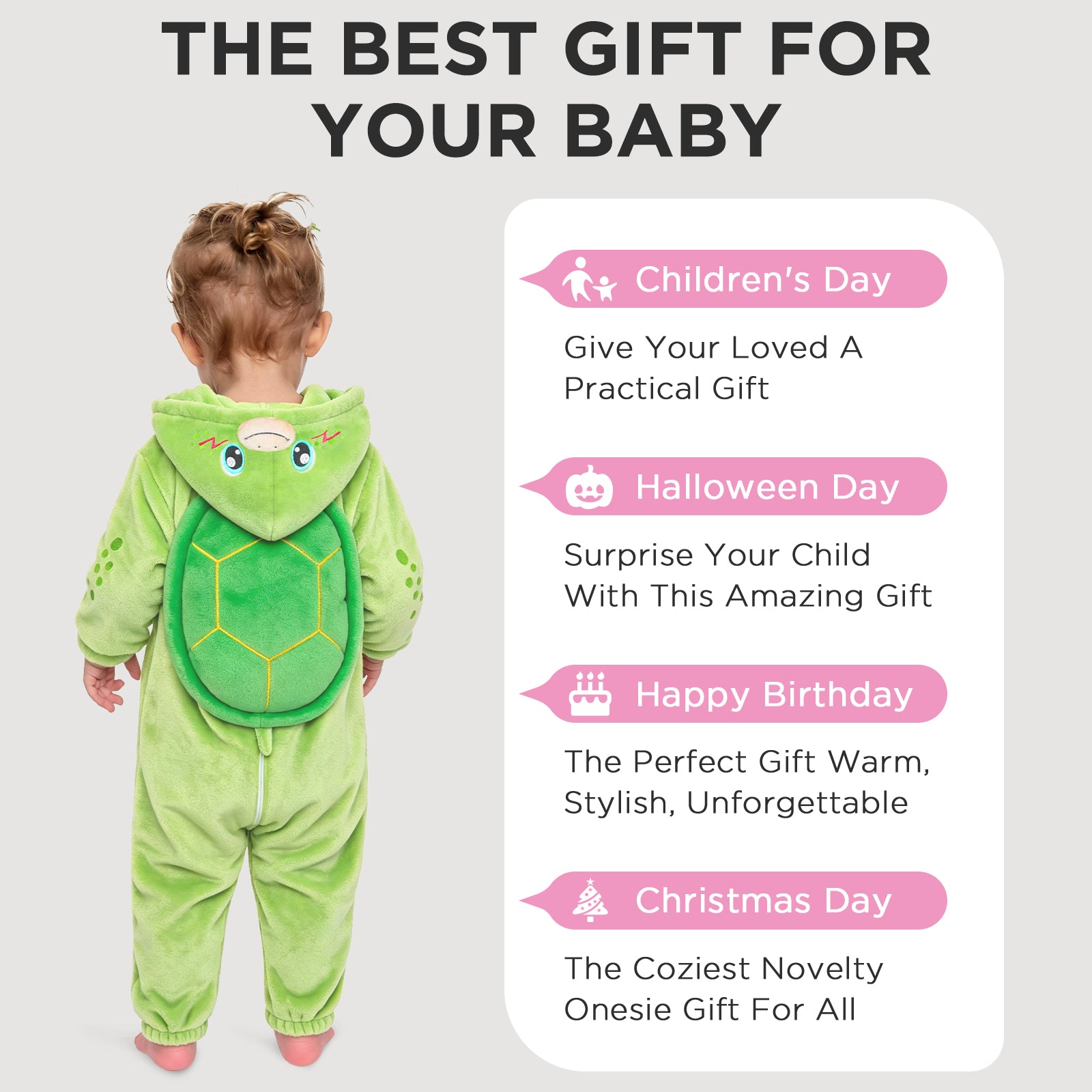 OLAOLA Baby Green Turtle Jumpsuit Animal Onesie Cozy Flannel Pajamas Plush Toddler Romper Infant Outfits Halloween Suit