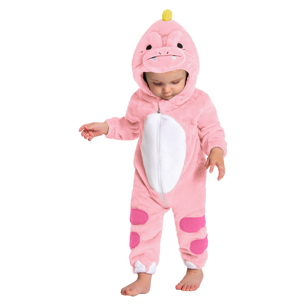 OLAOLA Baby Pink Dinosaur Pajamas Animal Onesie Toddler Romper Plush Dress Up Infant Outfits Halloween Suit