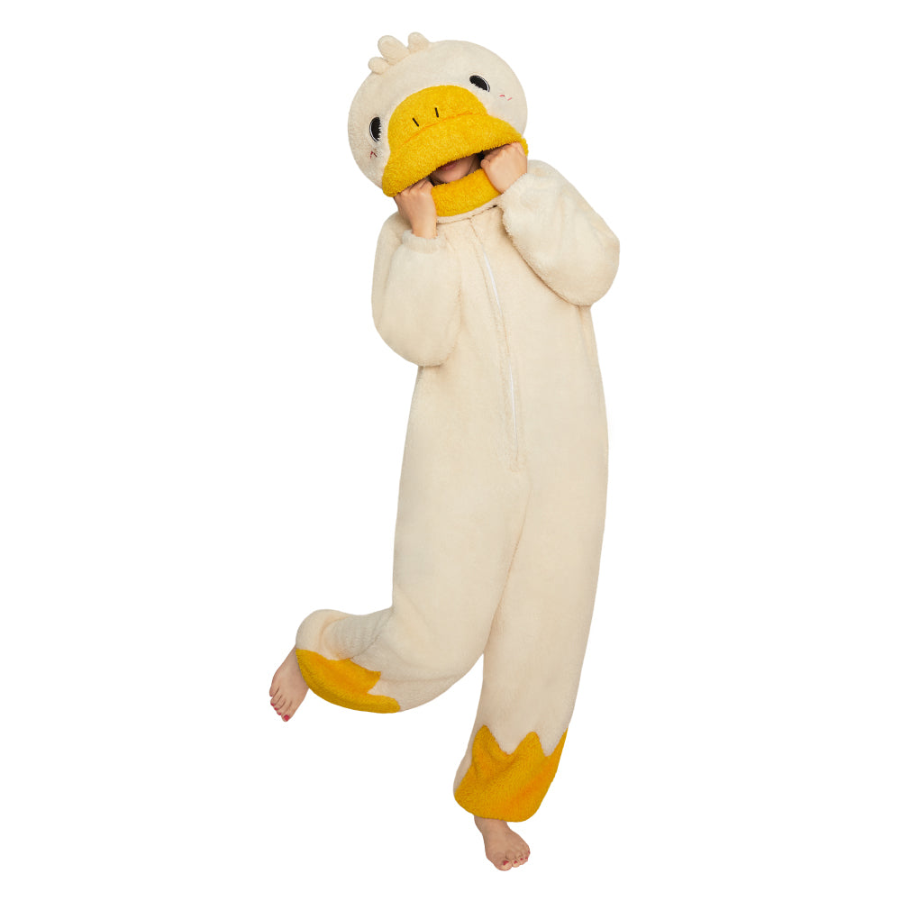 OLAOLA Big-Headed Goose Animals Onesie Oversized Wearable Hoodie Warm Skin Pajamas Jumpsuit Halloween Christmas Costume For Adult