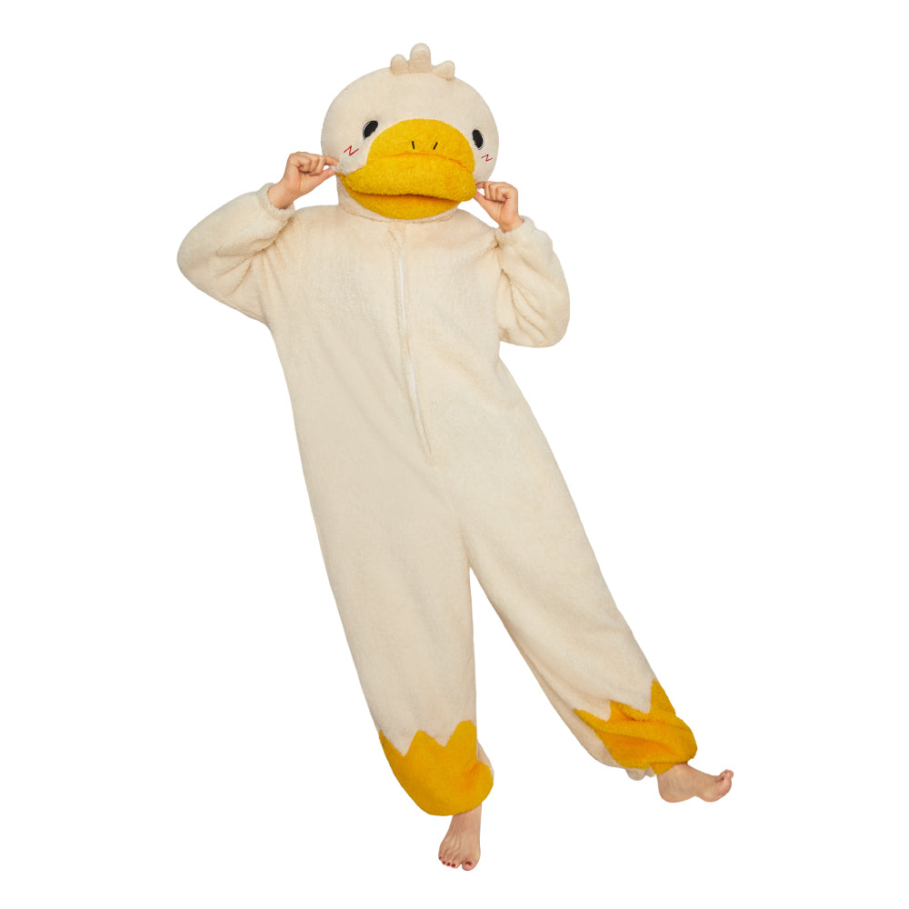 OLAOLA Big-Headed Goose Animals Onesie Oversized Wearable Hoodie Warm Skin Pajamas Jumpsuit Halloween Christmas Costume For Adult