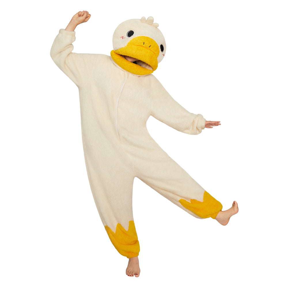 OLAOLA Big-Headed Goose Animals Onesie Oversized Wearable Hoodie Warm Skin Pajamas Jumpsuit Halloween Christmas Costume For Adult