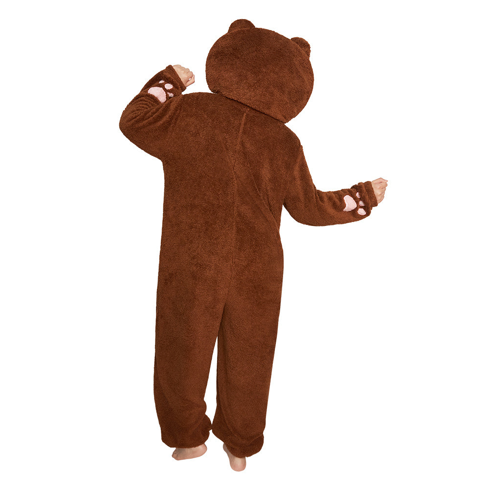 OLAOLA Big Head Bear Animals Onesie Loungewear Unisex Adult One Piece Pajamas Halloween Costume