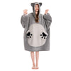 OLAOLA Blue Cat Wearable Blanket Hoodie Animals Onesie Oversized Soft Homwear With Pocket For Adult