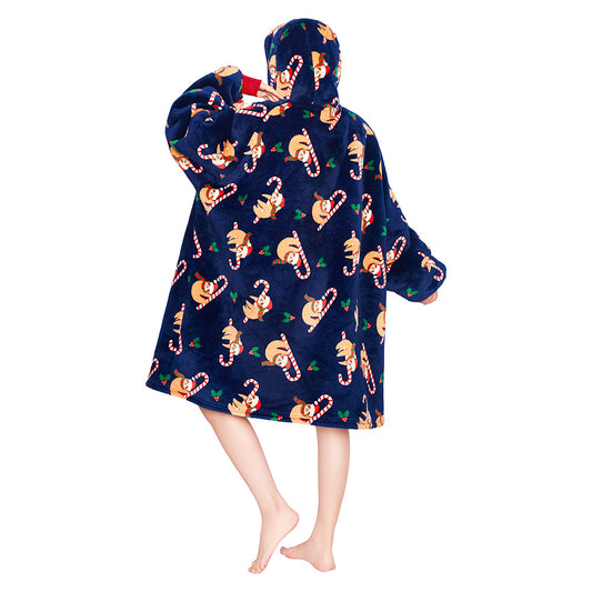 OLAOLA Blue Sloth Wearable Blanket Hoodie Animals Onesie Oversized Soft Homwear With Giant Pocket For Adult