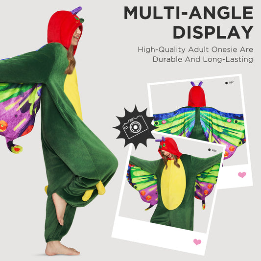 OLAOLA Butterfly Pajamas Animals Onesie Plush Warm Home One Piece For Adult Unisex Halloween Costume
