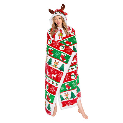 OLAOLA Christmas Tree Elk Snowmen Flannel Blanket Warm Fuzzy Soft Bed Couch Sofa Throw Blanket