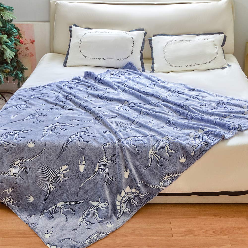 OLAOLA Dinosaur Fossil Cooling Blanket AC Comforters Nap Sleep Soft Bed Couch Sofa Throw Blanket