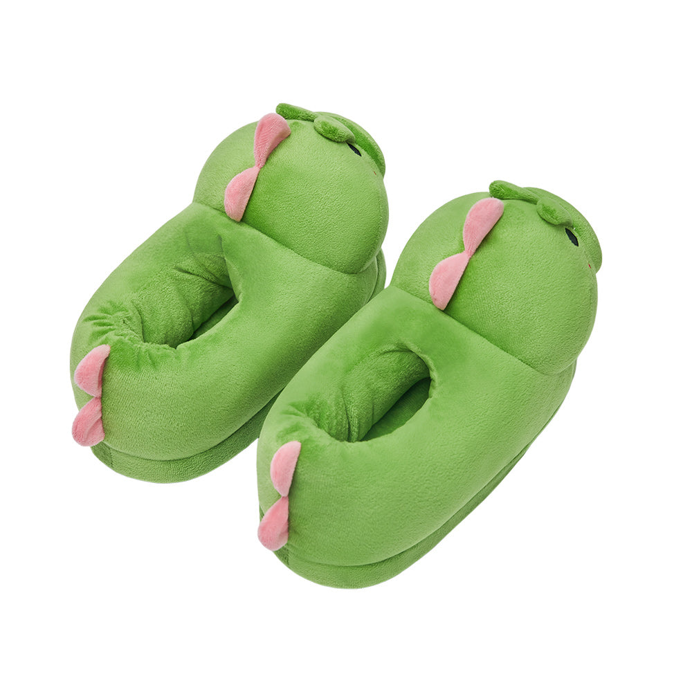 OLAOLA Dinosaur Slippers Warm Plush Animal Indoor Non-slip Home Fluffy Thick Bottom Shoes Gifts For Birthday Christmas