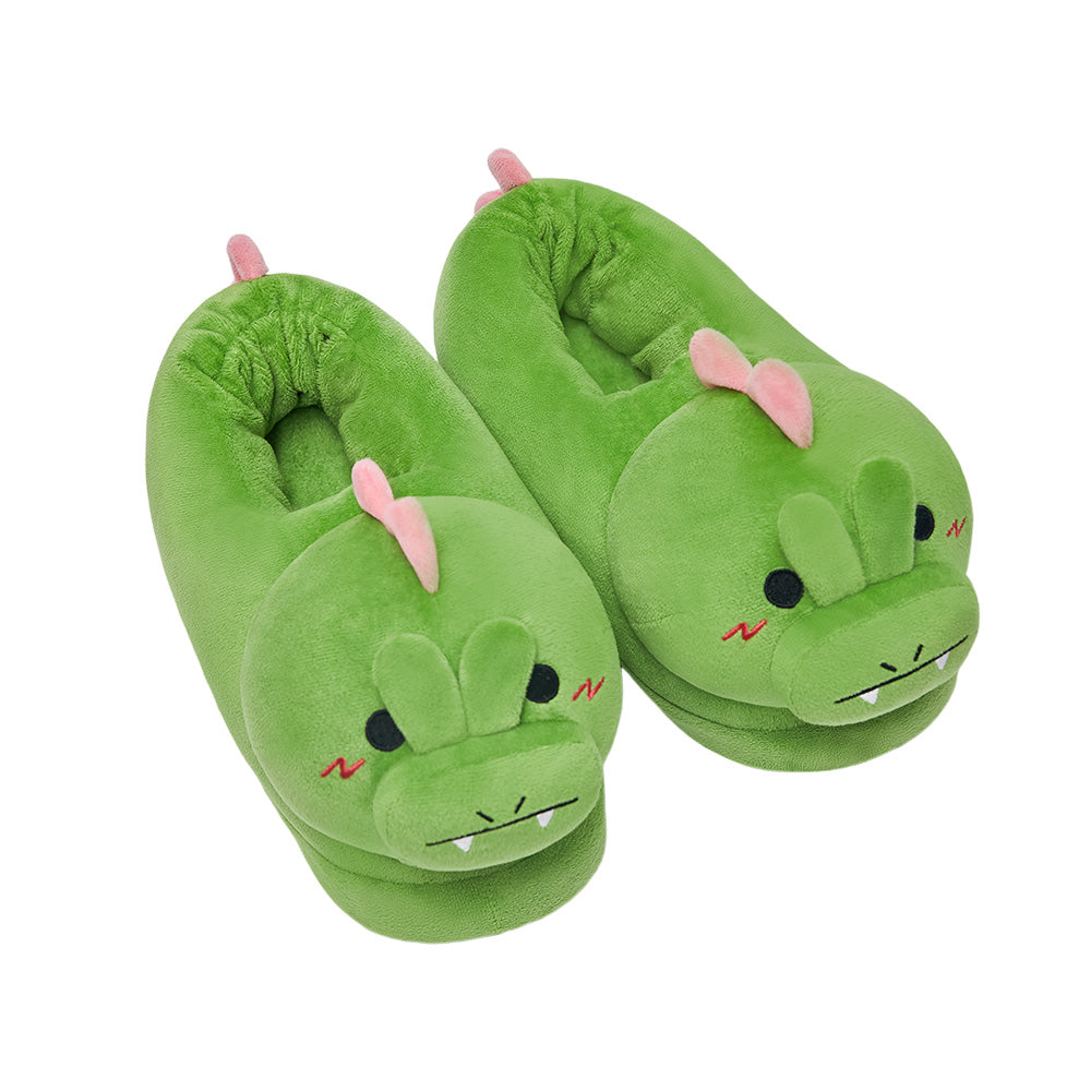 OLAOLA Dinosaur Slippers Warm Plush Animal Indoor Non-slip Home Fluffy Thick Bottom Shoes Gifts For Birthday Christmas