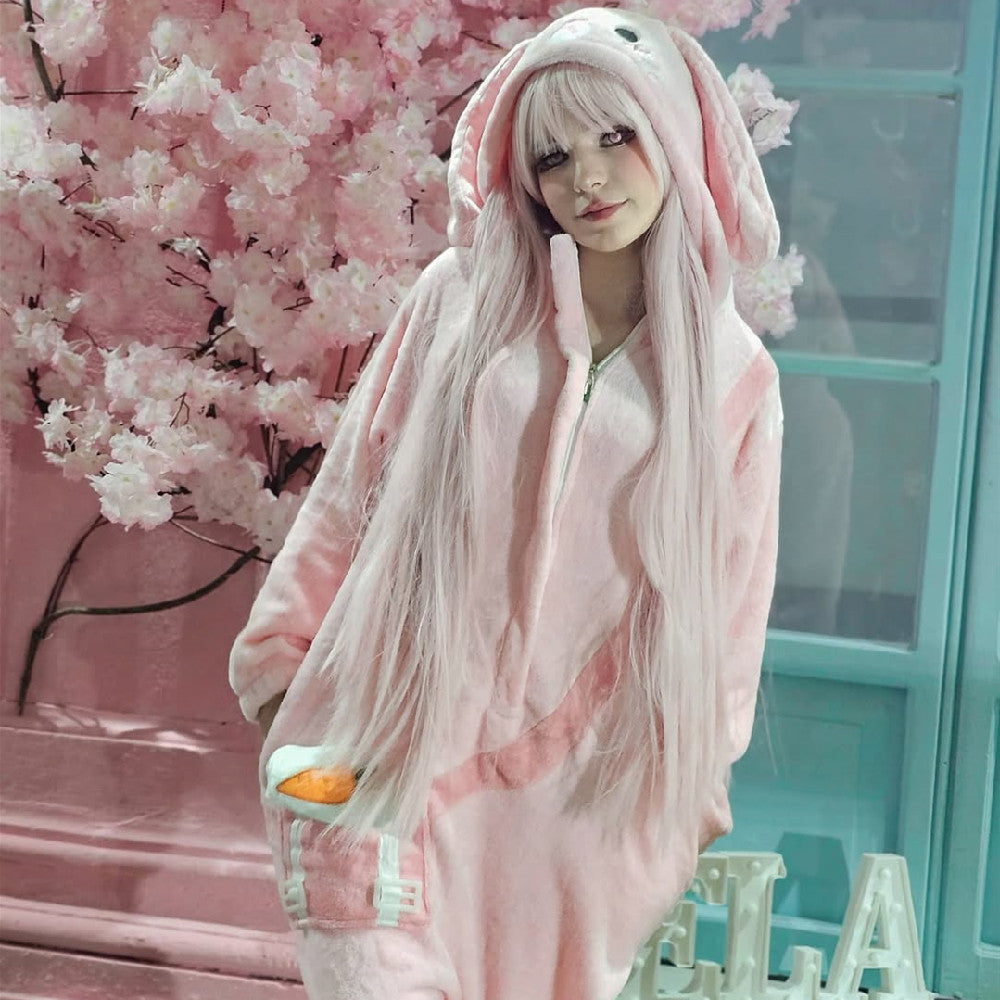 OLAOLA Easter Bunny Onesie Pajamas Adult - Unisex Plush Rabbit Kigurumi Warm Cozy One-Piece Sleepwear Costume