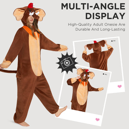 OLAOLA Elephant Pajamas Animals Onesie Plush Warm Home One Piece For Adult Unisex Halloween Costume