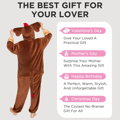 OLAOLA Elephant Pajamas Animals Onesie Plush Warm Home One Piece For Adult Unisex Halloween Costume