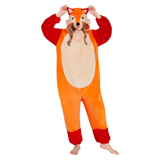 OLAOLA Fox Pajamas Animals Onesie Plush Warm Home One Piece Homewear For Adult Sleepwear Pyjama Party Suit