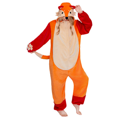 OLAOLA Fox Pajamas Animals Onesie Plush Warm Home One Piece Homewear For Adult Sleepwear Pyjama Party Suit