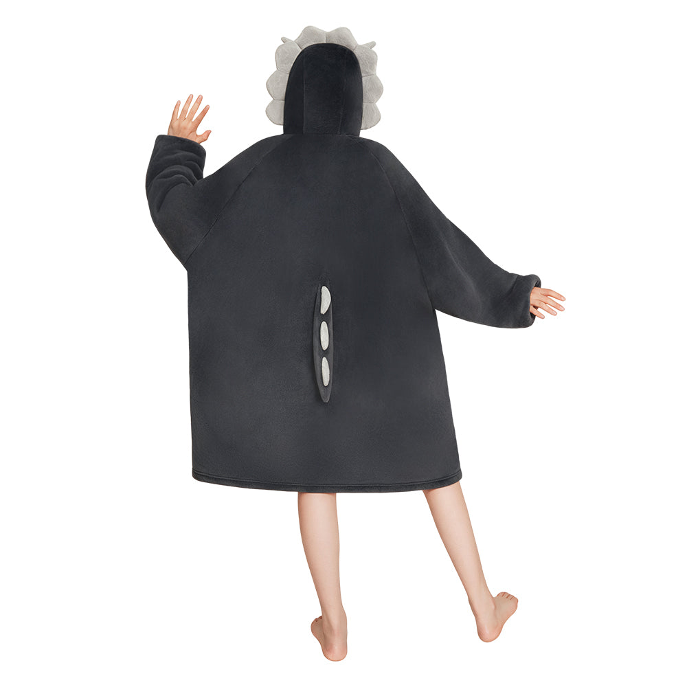 OLAOLA Gray Triceratops Wearable Blanket Hoodie Dinosaur Animals Onesie Oversized Soft Homewear With Pocket For Adult Unisex
