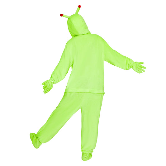 OLAOLA Green Alien Pajamas Animals Onesie Plush Warm Home One Piece Homewear For Adult Sleepwear Halloween Party Suit