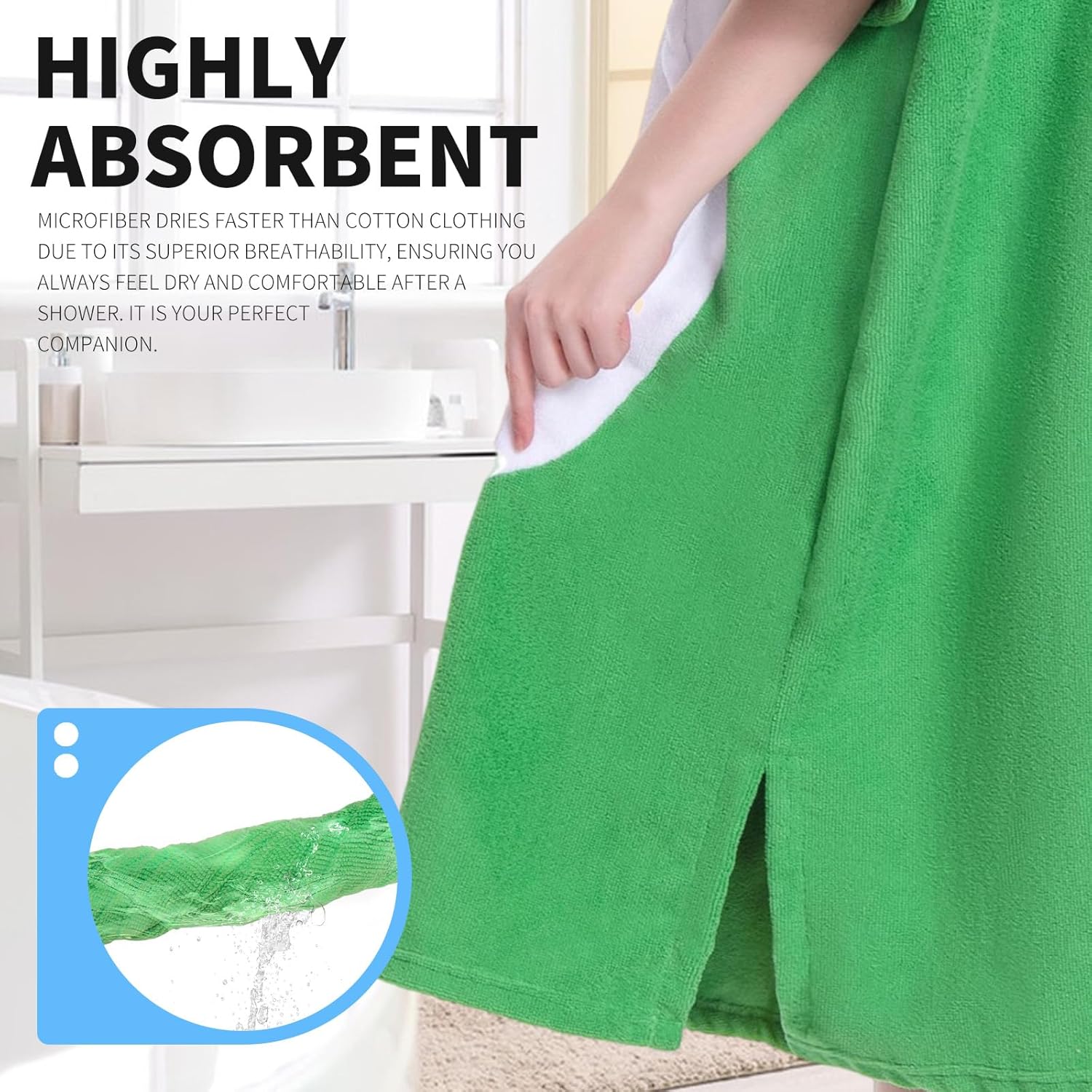 OLAOLA Green Dinosaur Surf Poncho Changing Towel Swim Robe Quick Dry Terry Cloth Cover-Up Hood Blanket Beach Towels