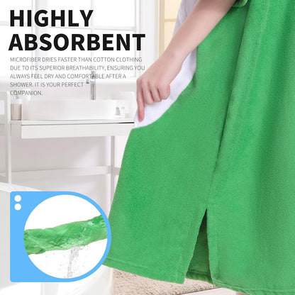 OLAOLA Green Dinosaur Surf Poncho Changing Towel Swim Robe Quick Dry Terry Cloth Cover-Up Hood Blanket Beach Towels