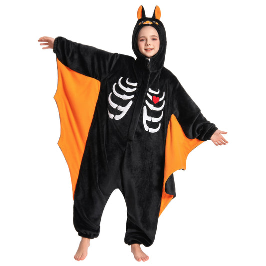 OLAOLA Kids Bat Animal Onesie Halloween Plush Soft Flannel Warm Home Pajamas One-Piece Sleepwear