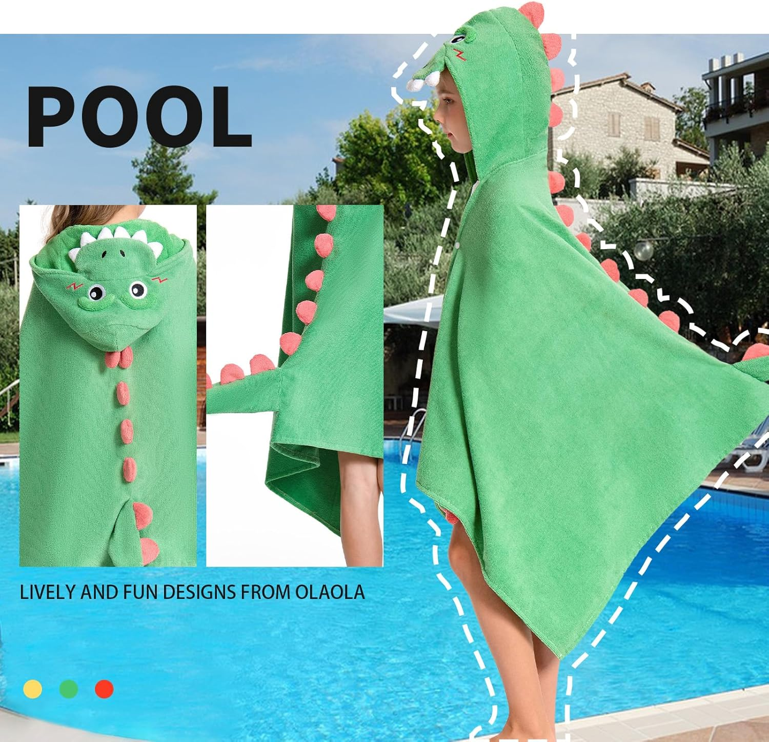 OLAOLA Kids Dinosaur Animal Beach Towels Blanket Plush Soft Absorbent Microfibre Outdoor Homewear