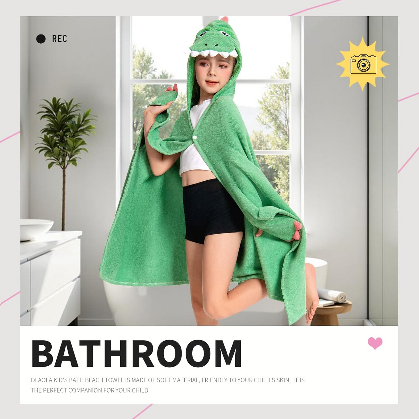 OLAOLA Kids Dinosaur Animal Beach Towels Blanket Plush Soft Absorbent Microfibre Outdoor Homewear