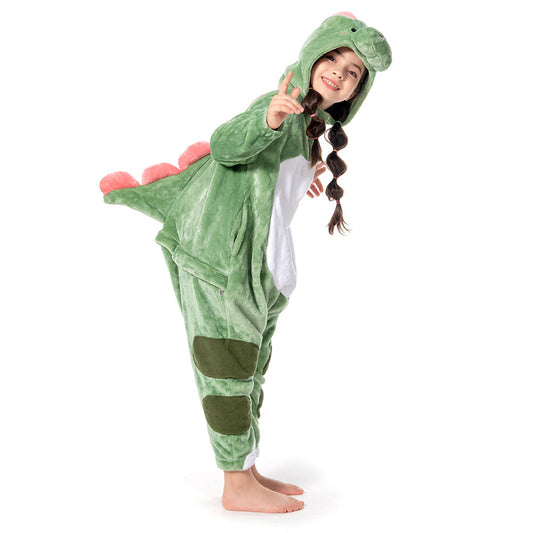 OLAOLA Kids Dinosaur Animal Onesie Plush Soft Flannel Warm Home Pajamas One-Piece Sleepwear