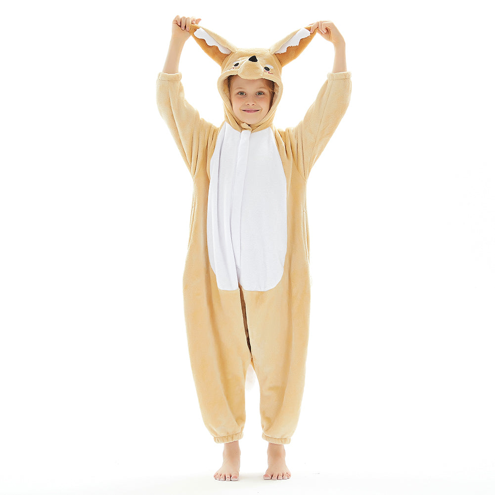 OLAOLA Kids Fennec Fox Animal Onesie Plush Soft Flannel Warm Home Pajamas One-Piece Sleepwear