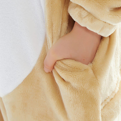 OLAOLA Kids Fennec Fox Animal Onesie Plush Soft Flannel Warm Home Pajamas One-Piece Sleepwear