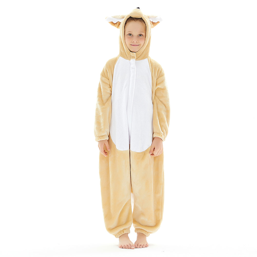 OLAOLA Kids Fennec Fox Animal Onesie Plush Soft Flannel Warm Home Pajamas One-Piece Sleepwear